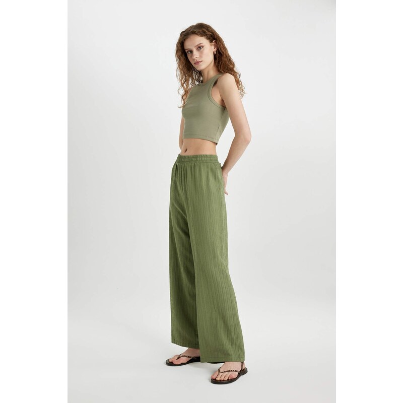 DEFACTO Wide Leg Pocket High Waist Long Trousers