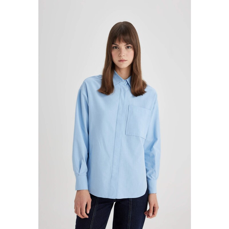 DEFACTO Relax Fit Poplin Long Sleeve Tunic