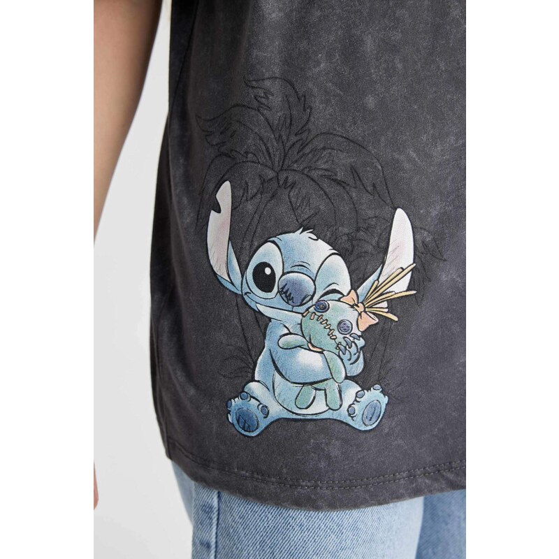 DEFACTO Oversize Fit Lilo & Stitch Licensed Short Sleeve T-shirt