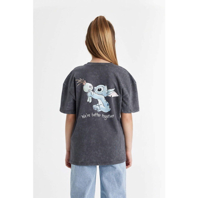 DEFACTO Oversize Fit Lilo & Stitch Licensed Short Sleeve T-shirt