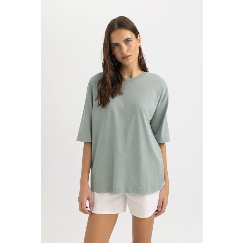 DEFACTO Oversize Fit Crew Neck Short Sleeve T-Shirt