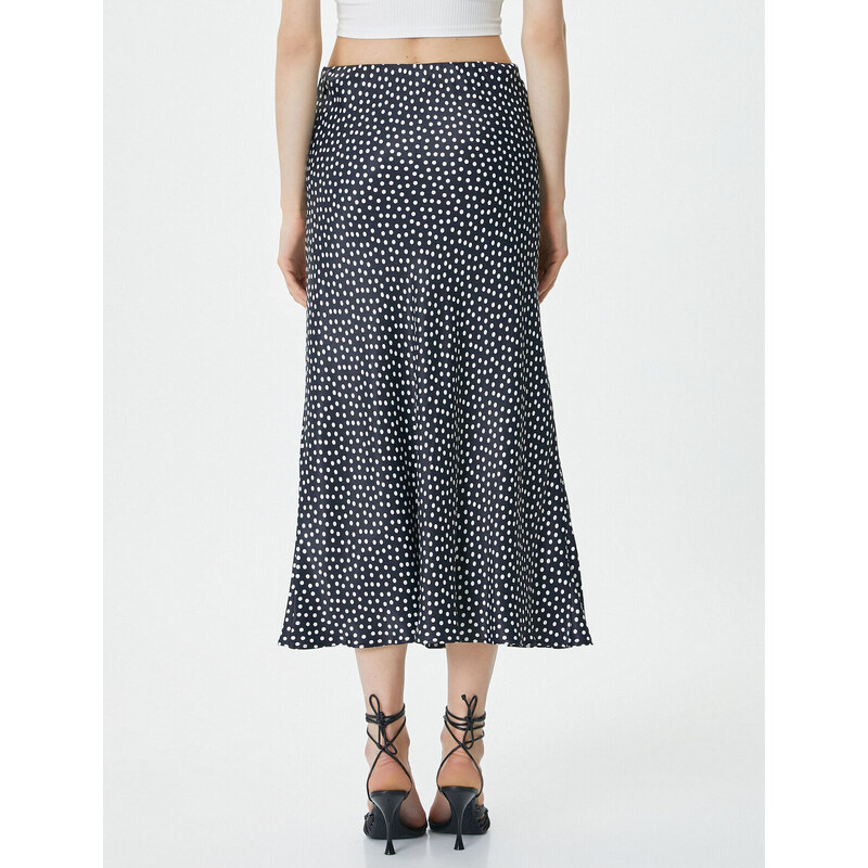 Koton Polka Dot Midi Skirt Viscose