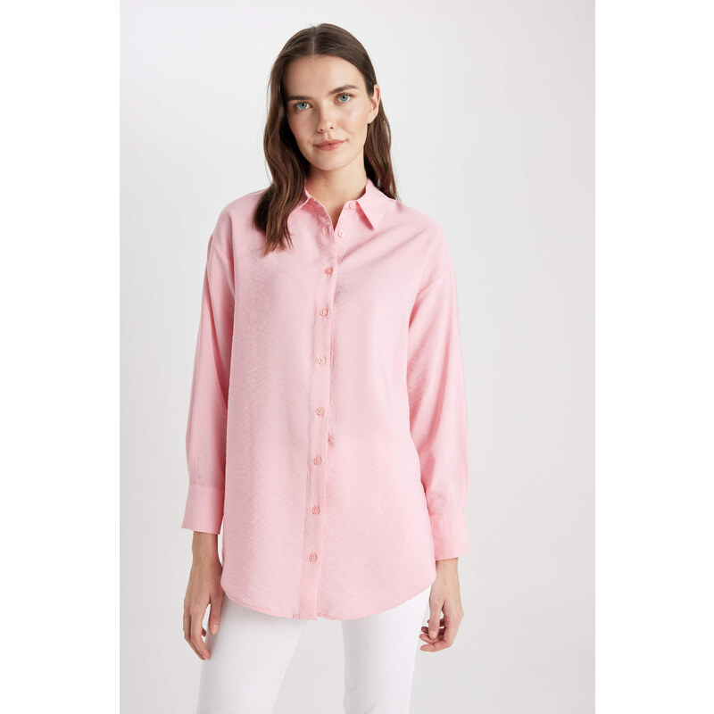 DEFACTO Relax Fit Shirt Collar Long Sleeve Tunic