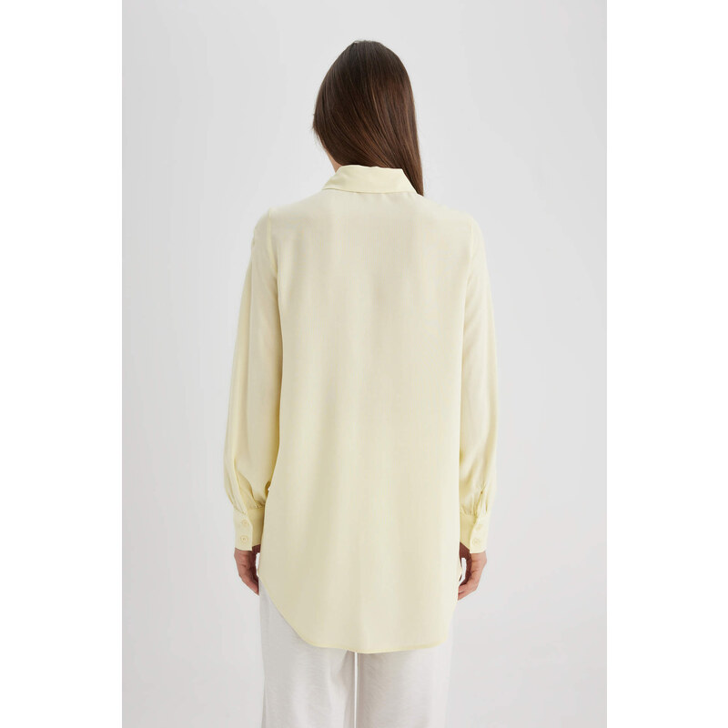 DEFACTO Regular Fit Shirt Collar Long Sleeve Tunic