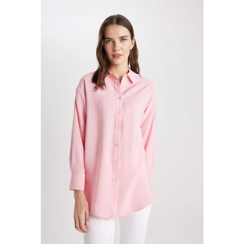 DEFACTO Relax Fit Shirt Collar Long Sleeve Tunic