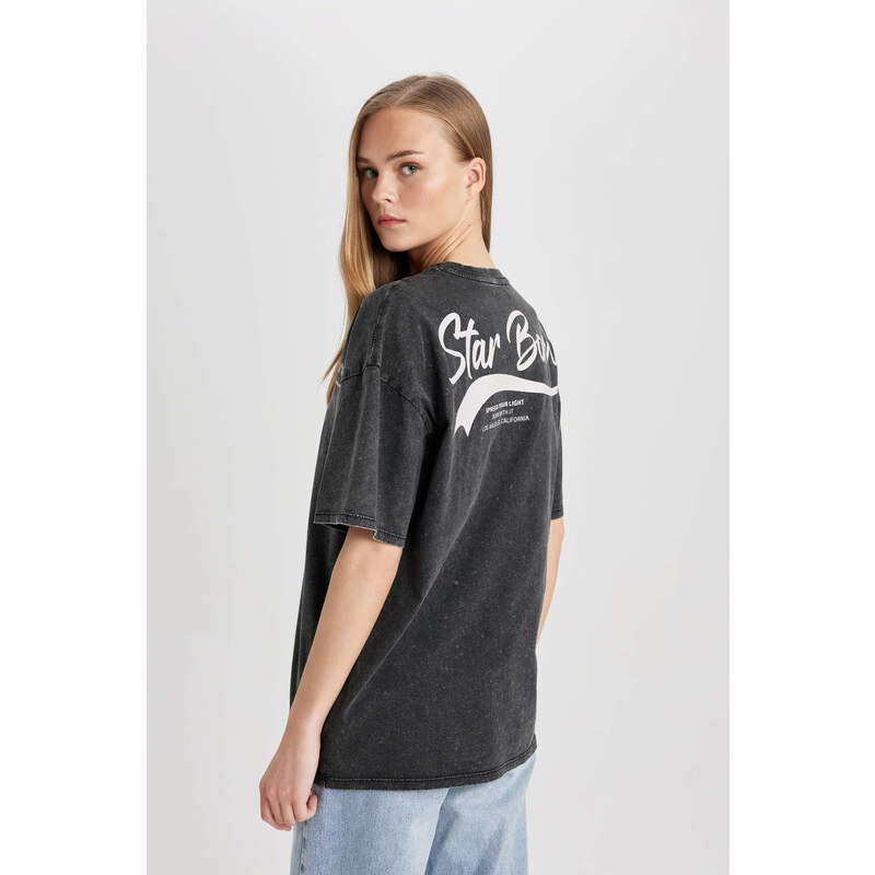 DEFACTO Oversize Fit Crew Neck Short Sleeve T-Shirt