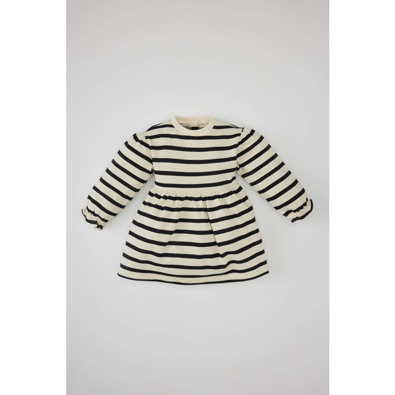 DEFACTO Regular Fit Striped Long Sleeve Knitted Dress