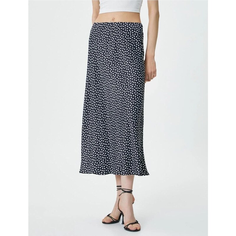 Koton Polka Dot Midi Skirt Viscose