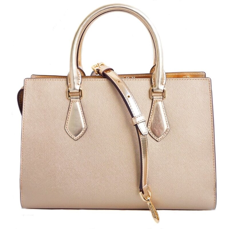 Michael Kors kabelka Sheila medium vegan leather pale gold zlatá