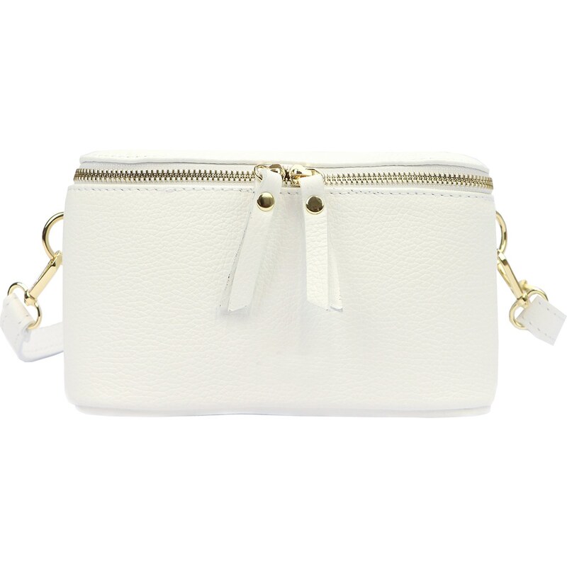 Kožená crossbody Luka 01-001 GLD bílá