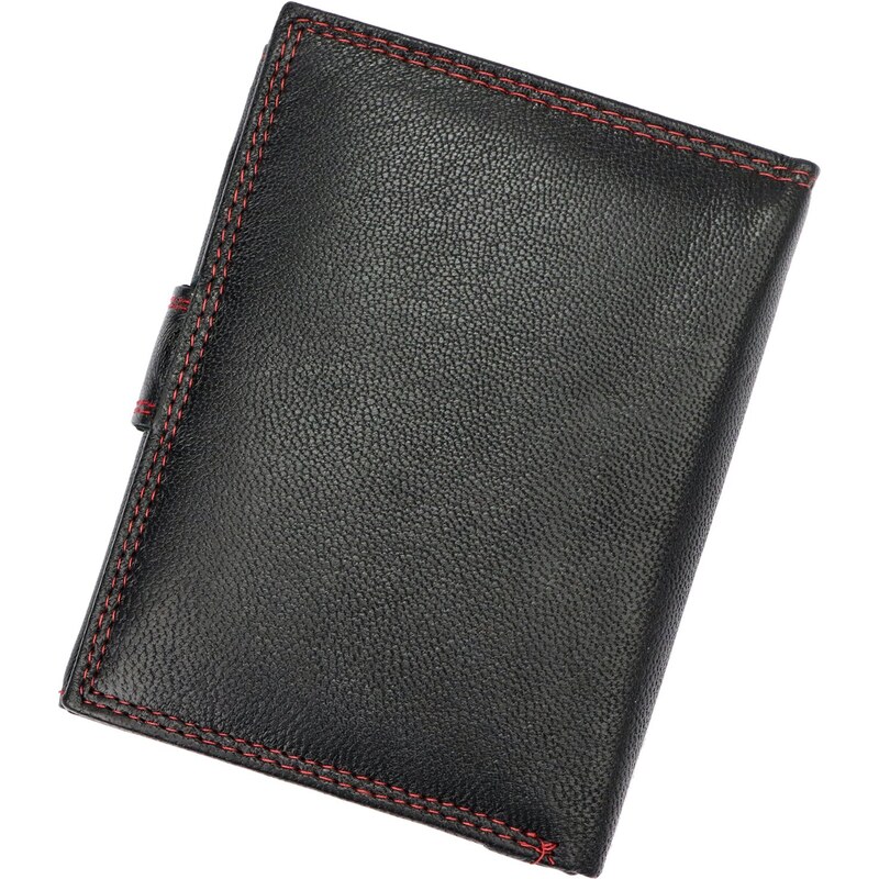 Pánská kožená peněženka Wild 125601B černá / červená