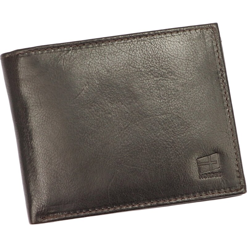 Pánská kožená peněženka Nordee ADL02-N992-VT hnědá