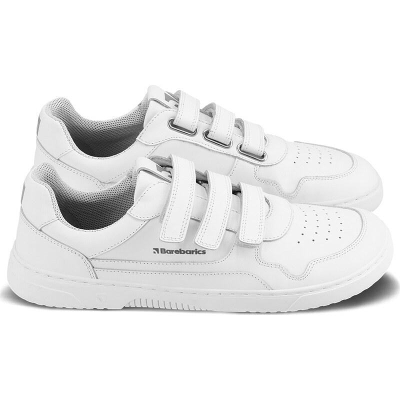 BeLenka Barefoot tenisky Barebarics Zing Velcro - All White - Leather