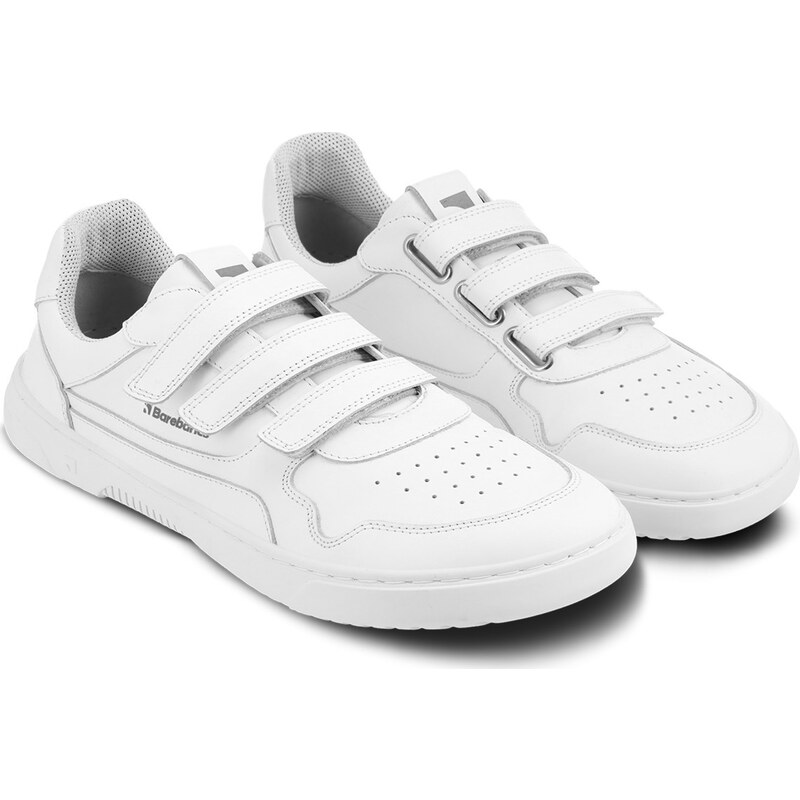BeLenka Barefoot tenisky Barebarics Zing Velcro - All White - Leather