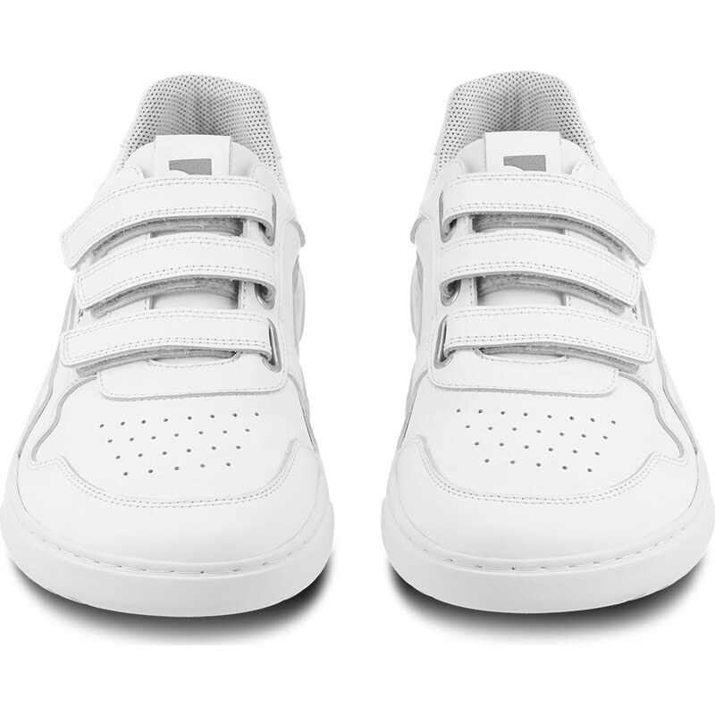 BeLenka Barefoot tenisky Barebarics Zing Velcro - All White - Leather