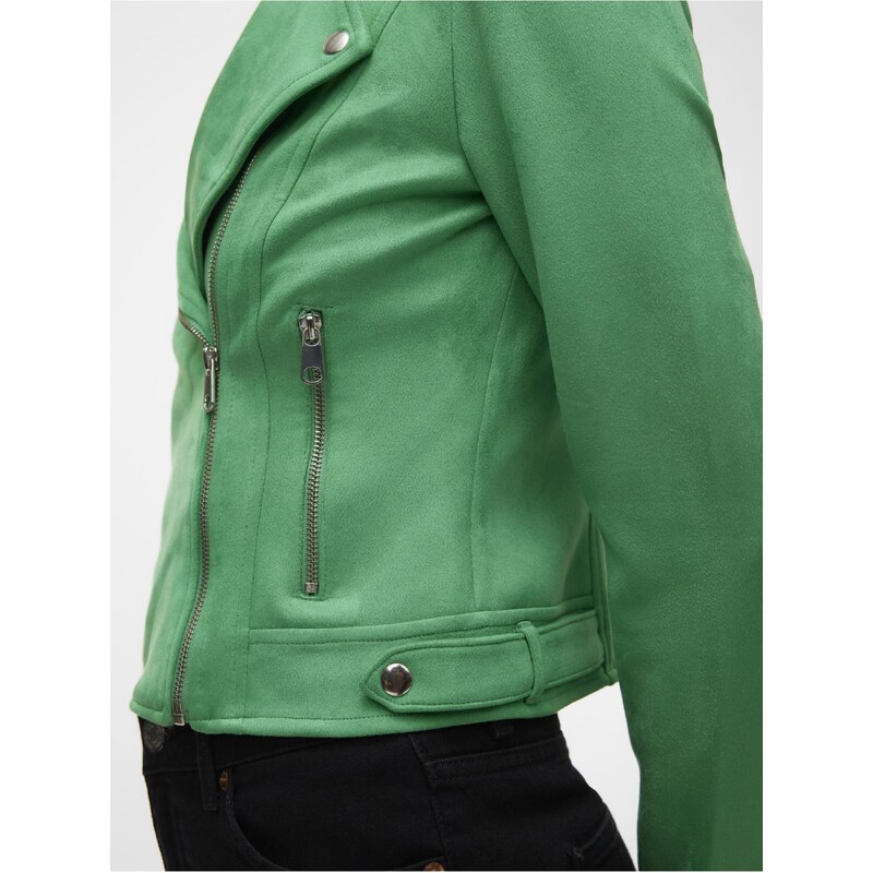 Zelená dámská bunda v semišové úpravě Vero Moda Jose - Dámské