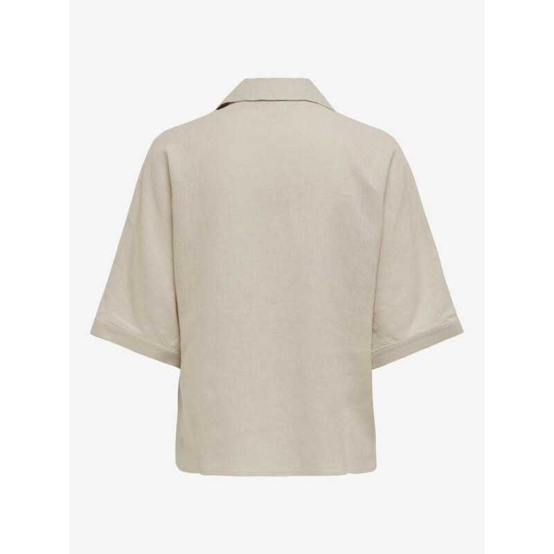 Krémová dámská košile s příměsí lnu ONLY Tokyo - Dámské