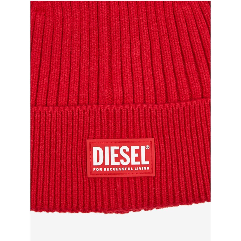 Červená unisex vlněná čepice Diesel - Dámské