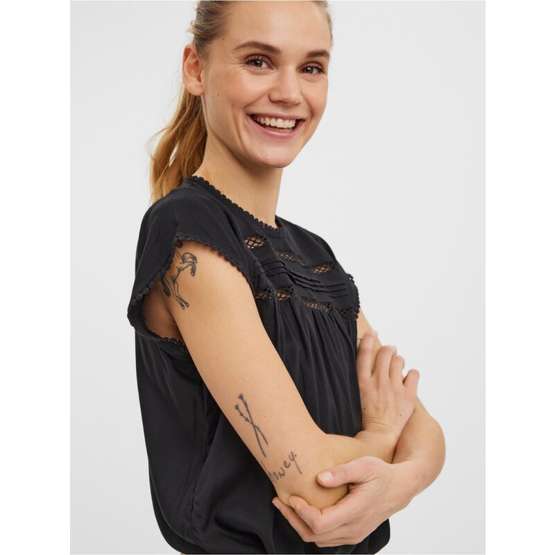 Černá dámská halenka VERO MODA Debbie - Dámské