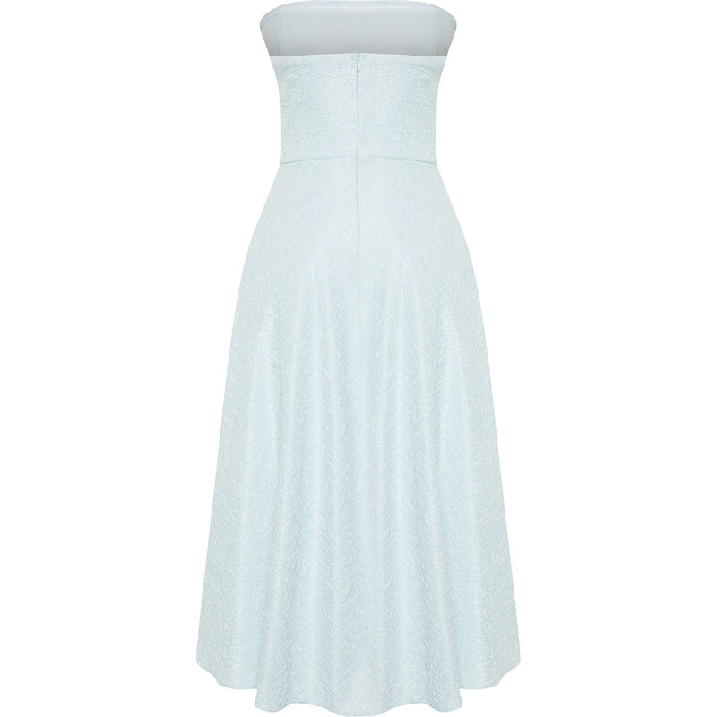 Trendyol Blue Waist Drop/Skater Elegant Evening Dress