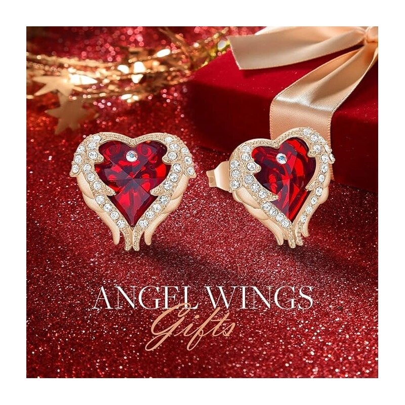 Éternelle Náušnice Swarovski Elements Angel Wings Gold - andělská křídla