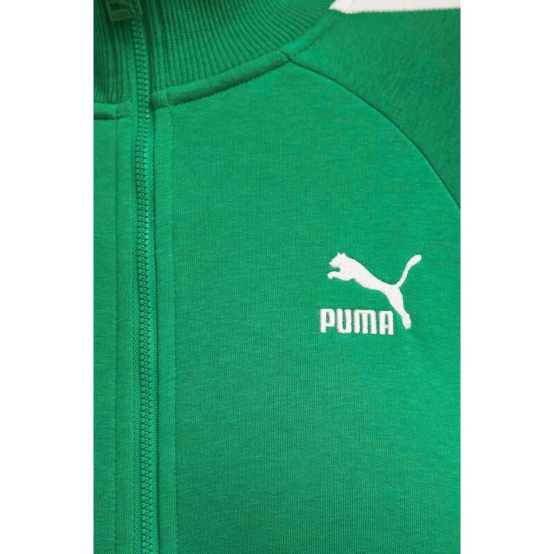 Mikina Puma Iconic T7 dámská, zelená barva, vzorovaná, 625602