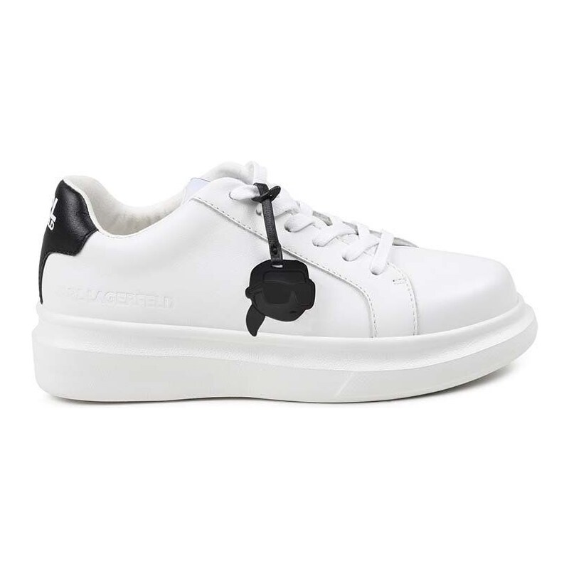 Dětské kožené sneakers boty Karl Lagerfeld bílá barva