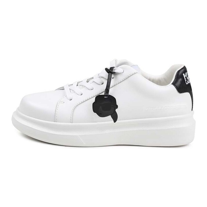 Dětské kožené sneakers boty Karl Lagerfeld bílá barva