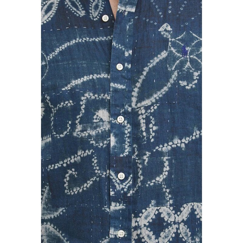 Lněná košile Polo Ralph Lauren regular, s italským límcem, 710934647