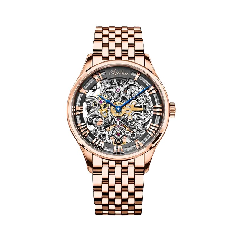 Agelocer Watches Zlaté pánské hodinky Agelocer s ocelovým páskem Bosch Series Steel Gold 40MM Automatic