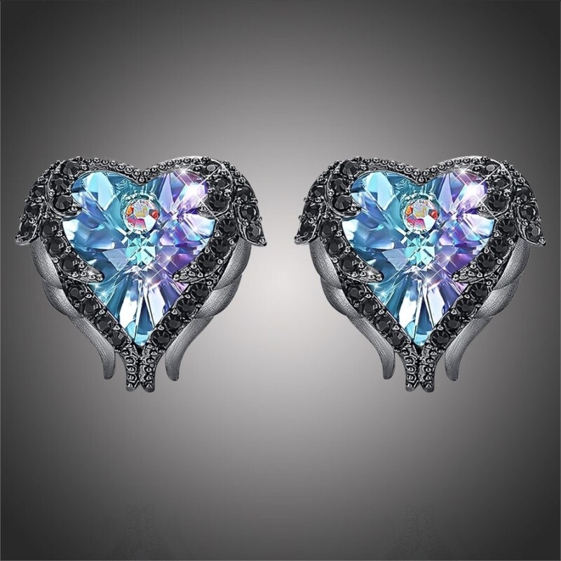 Éternelle Náušnice Swarovski Elements Dark Angel Violet - andělská 91404678