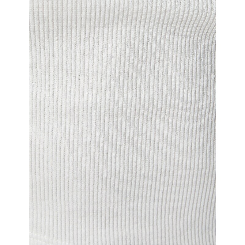 Koton Basic Crop Undershirt Crew Neck Ribbed Cotton