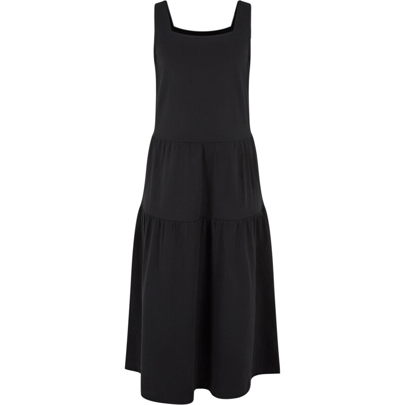 Urban Classics Kids Dívčí šaty 7/8 Length Valance Summer Dress - černé