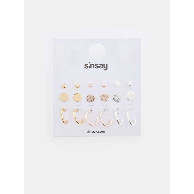 Sinsay - Sada 9 párů náušnic - vícebarevná