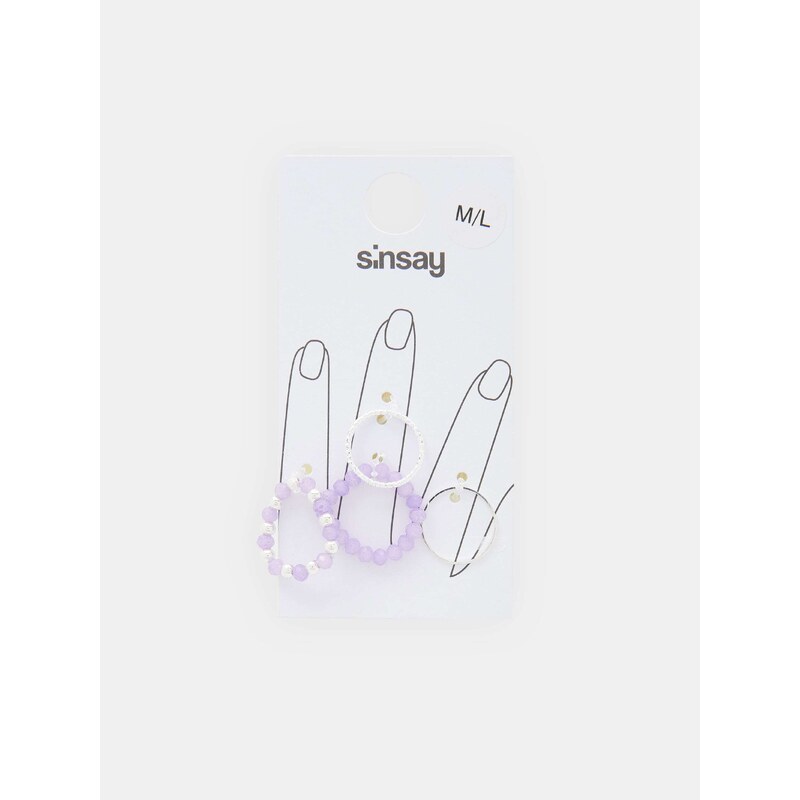 Sinsay - Sada 4 prstenů - vícebarevná