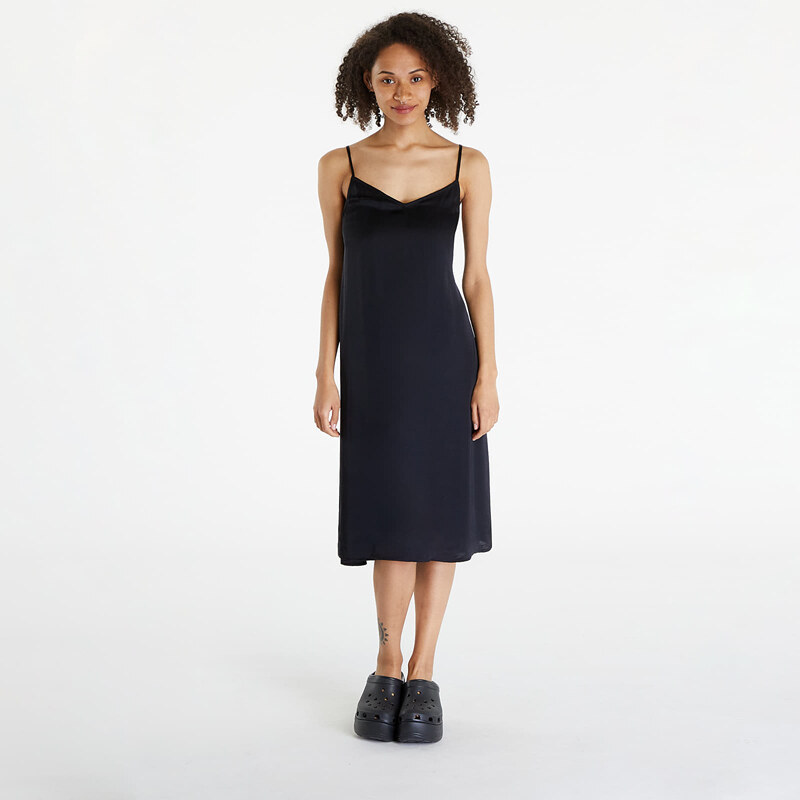 Šaty Urban Classics Ladies Viscose Satin Slip Dress Black