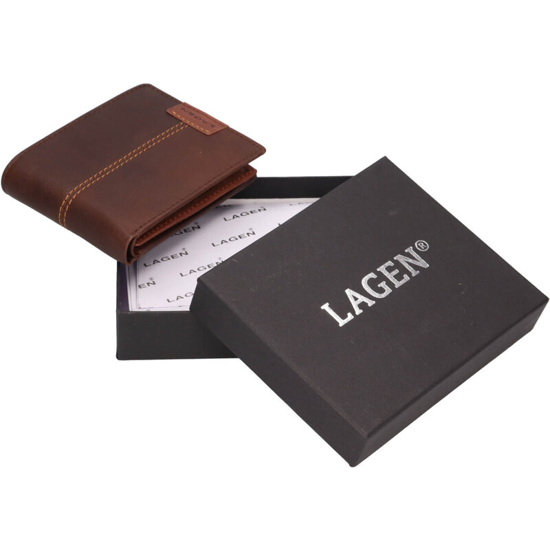 Pánská kožená peněženka Lagen Arnaud - hnědá