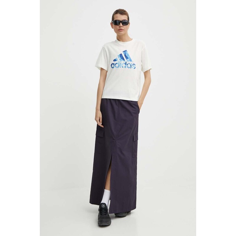 Bavlněná sukně adidas Originals fialová barva, maxi, IT9019