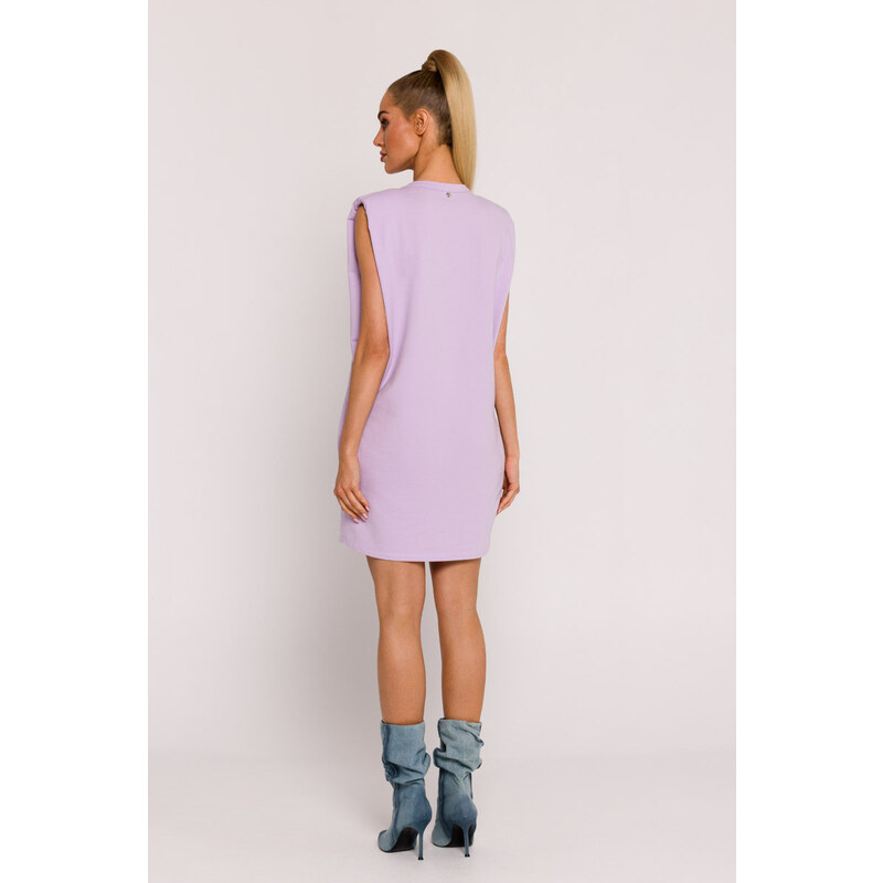 MOE Světle fialové bavlněné šaty M789