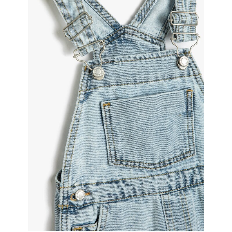 Koton Denim Overalls Shorts Pocket Cotton