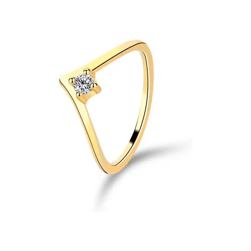 OLIVIE Stříbrný prsten ŠIPKA GOLD 8468