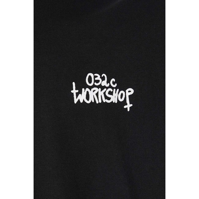 Bavlněné tričko s dlouhým rukávem 032C 'Mayhem' Oversized Longsleeve černá barva, s potiskem, SS24-C-1070