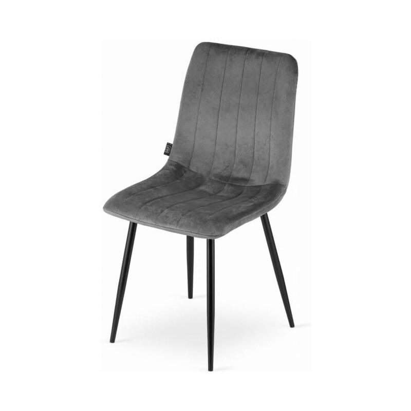 modernHOME Sada sametových židlí TURIN 4 ks. tmavě šedá