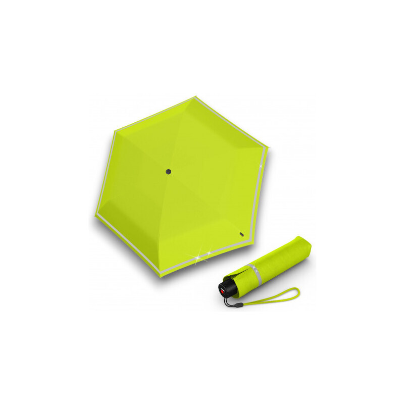 Knirps KNIRPS ROOKIE LIME REFLECTIVE - lehký skládací deštník 78502078