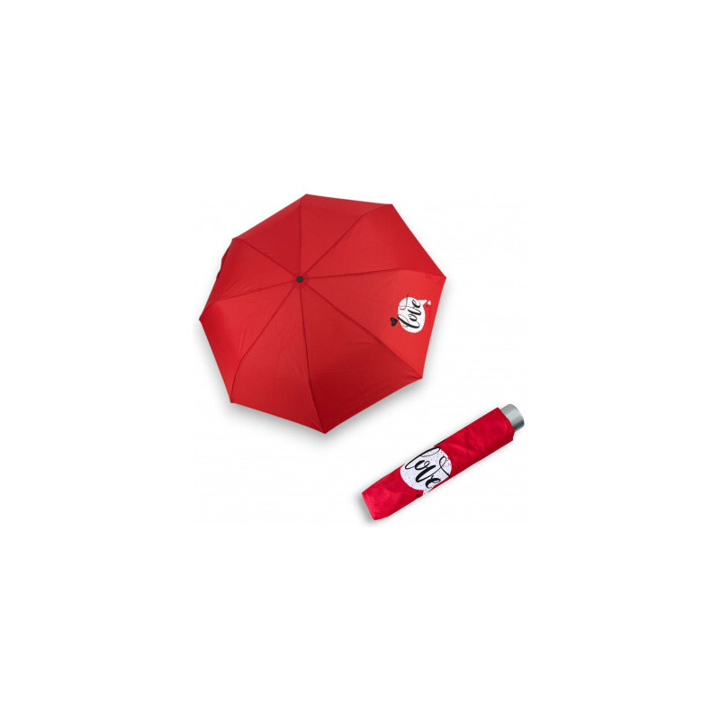 Doppler Mini Light Kids Red Love - dětský skládací deštník