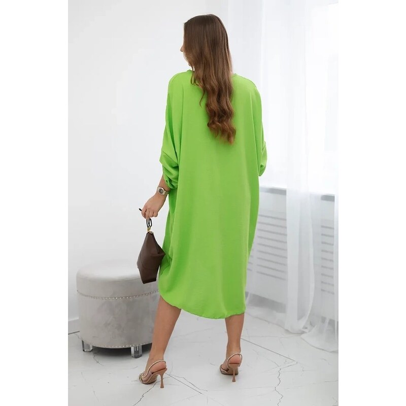 FASARDI Oversize šaty s ozdobným výstřihem, světle zelené