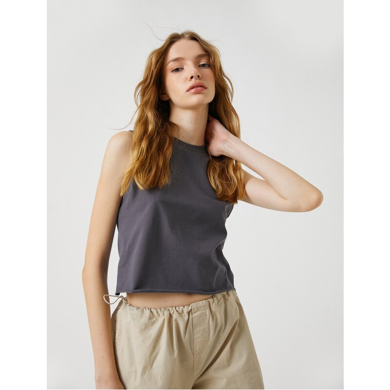 Koton Crop Singlets Cotton Crewneck Sleeveless