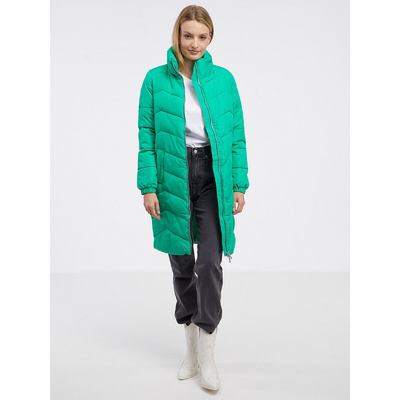 Zelený dámský zimní prošívaný kabát VERO MODA Liga - Dámské