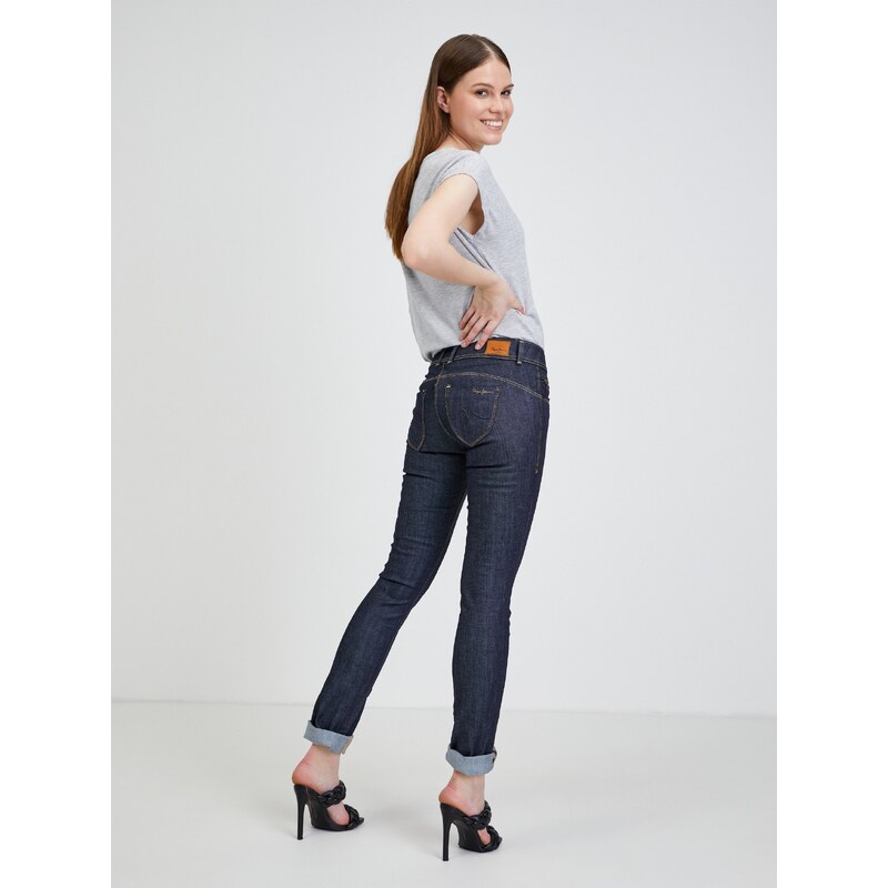 Tmavě modré dámské slim fit džíny Pepe Jeans - Dámské