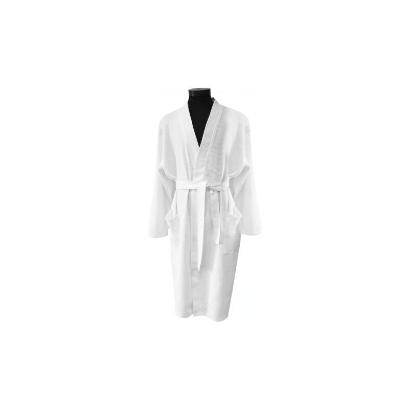 YANA Ltd. Pánský/dámský župan Kimono Vafle Bílý Unisex